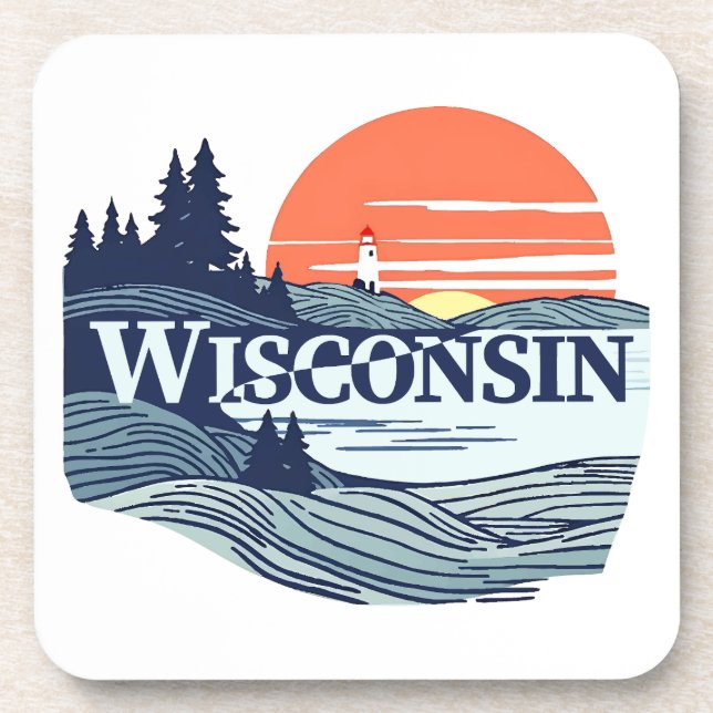 Wisconsin USA Getränkeuntersetzer (Vorderseite)