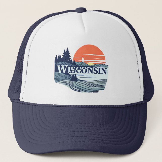 Wisconsin USA Truckerkappe (Vorderseite)