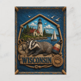 Wisconsin Vintage Reise Postkarte