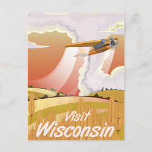 Wisconsin Vintage Reiseplakat Postkarte