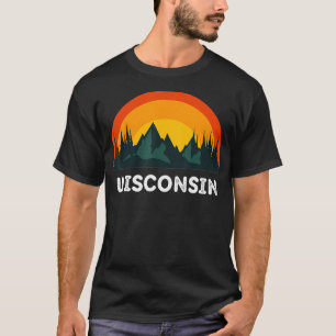 Wisconsin Vintage Sunset 80s Retro Summer Badger S T-Shirt