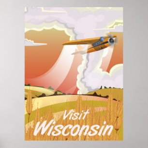 Wisconsin vintage travel poster