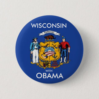 WISCONSIN VORWÄRTS MIT OBAMA-Knopf Button