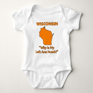 Wisconsin - Warum ist meine Links Armnummer? Baby Strampler