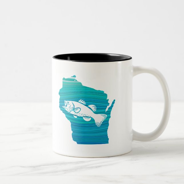 Wisconsin Wave Fishing Zweifarbige Tasse (Rechts)