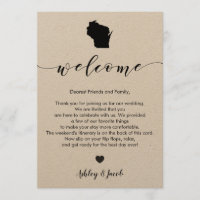 Wisconsin Wedding Welcome Letter & Itinerary Card