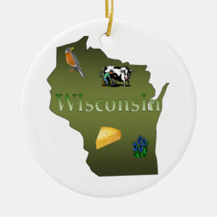 Wisconsin-Weihnachtsbaum-Verzierung Keramik Ornament