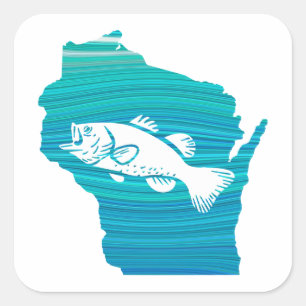 Wisconsin-Wellen-Fischen Quadratischer Aufkleber