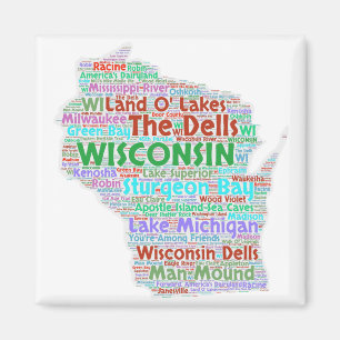 Wisconsin Word Cloud Magnet