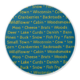 Wisconsin Words Keramik Knob Keramikknauf