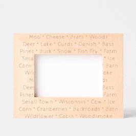 Wisconsin Worte Bildrahmen Geätzte Rahmen