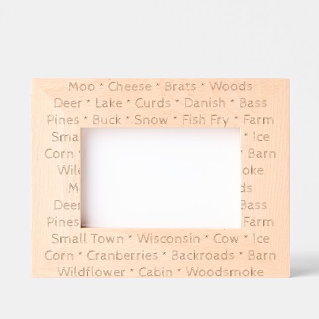 Wisconsin Worte Bildrahmen Geätzte Rahmen (Vorderseite)