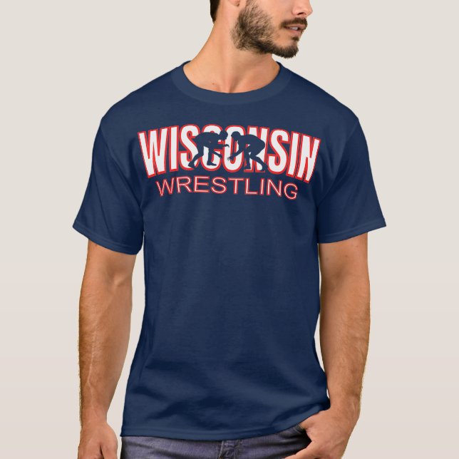 Wisconsin Wrestling Team Coach Wrestler Staat T-Shirt (Vorderseite)
