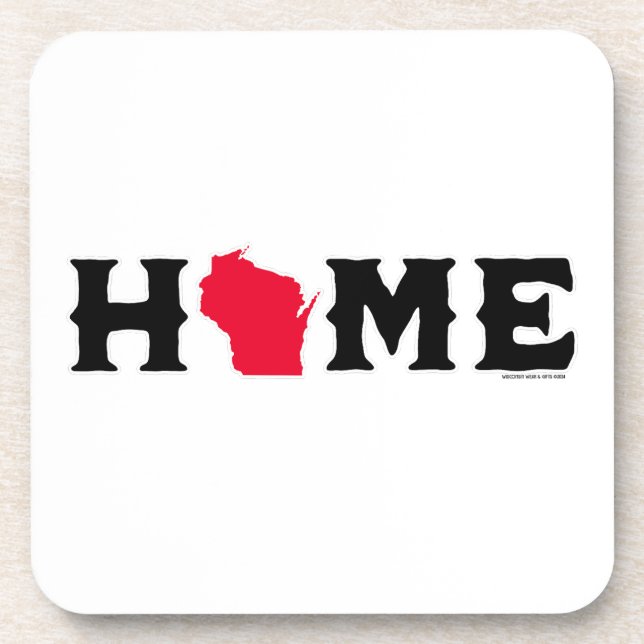 Wisconsin Zuhause Getränkeuntersetzer (Vorderseite)