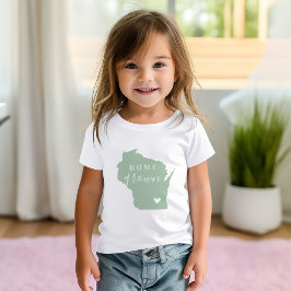 Wisconsin Zuhause Grown | Editor Colors Staat Map Baby T-shirt