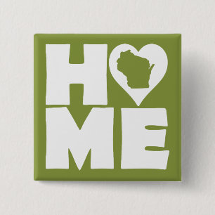Wisconsin Zuhause Heart Staat Button Abzeichen But