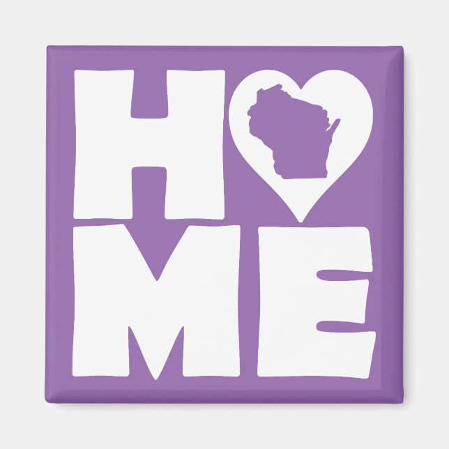 Wisconsin Zuhause Heart Staat Kühlschrankmagnet Magnet (Vorne)