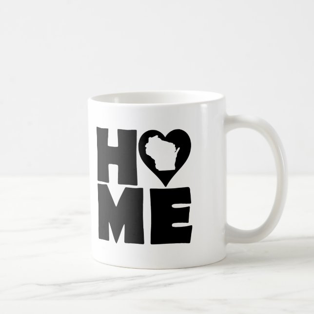 Wisconsin Zuhause Heart Staat Tasse oder Travel Mu (Rechts)