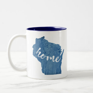 Wisconsin Zuhause Holzmaserung Zweifarbige Tasse