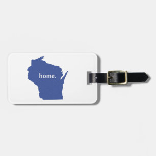 Wisconsin-Zuhause-Silhouette-Staatskarte Gepäckanhänger