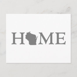 Wisconsin Zuhause Staat Shaped Letter Gray Word Ar Postkarte