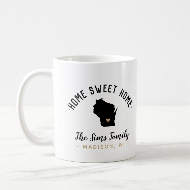 Wisconsin Zuhause Sweet Zuhause Family Monogram Ta Tasse (Links)