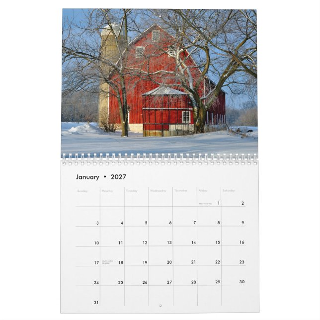 Wisconsins treibendes Jahr 2015 Kalender (Jan 2027)