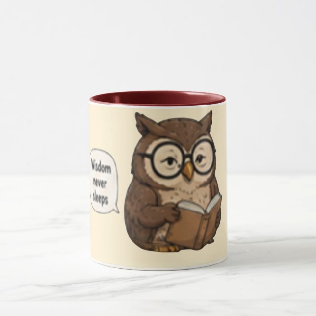 Wisdom Never Sleeps | Inspirierender Kaffee Tasse (Zentrum)
