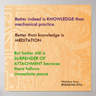 WISDOM-Zitate aus Bhagavad Gita Poster