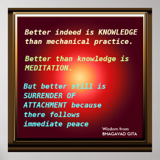WISDOM-Zitate aus Bhagavad Gita Poster