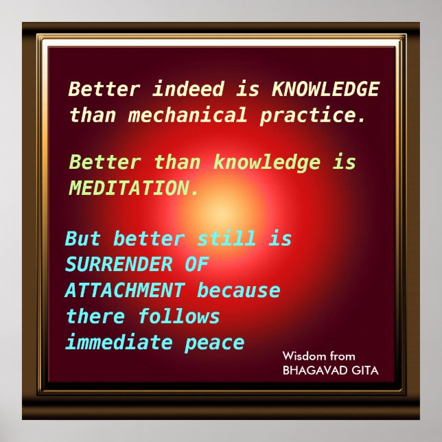 WISDOM-Zitate aus Bhagavad Gita Poster (Vorne)