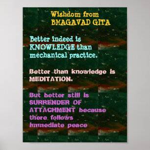 WISDOM-Zitate aus Bhagavad Gita Poster