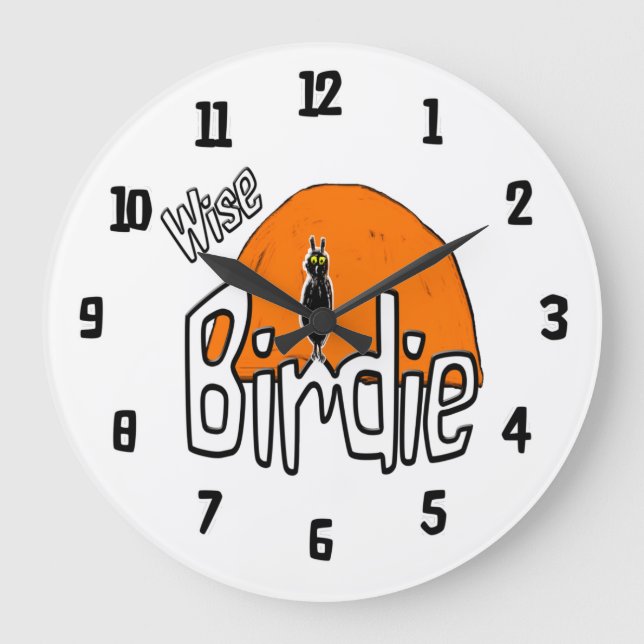 Wise birdie  large clock große wanduhr (Vorderseite)