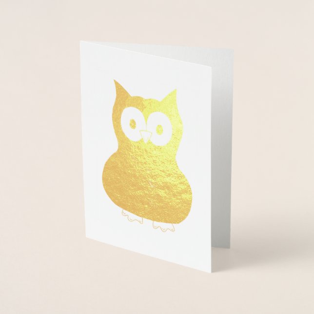Wise Brown Owl Bird Hoot Animal Gift Folienkarte (Vorderseite)