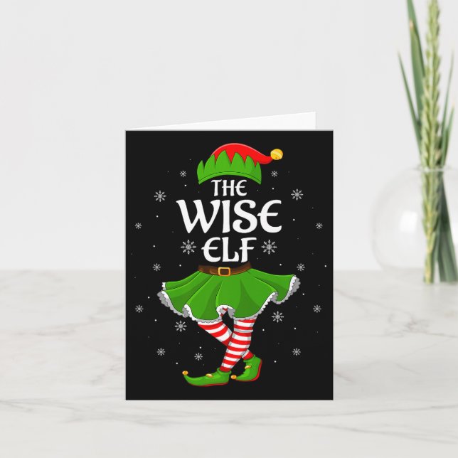 Wise Elf Christmas Family Girls Women Elf Squad Xm Karte (Vorderseite)