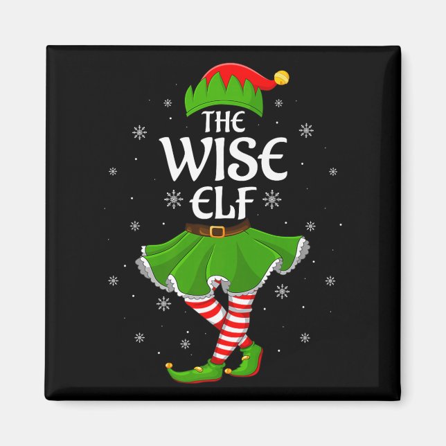 Wise Elf Christmas Family Girls Women Elf Squad Xm Magnet (Vorne)