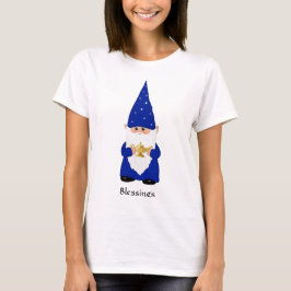 Wise Gnome in Blau mit Lampe verkleidet T-Shirt