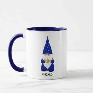 Wise Gnome in Blau mit Lampe verkleidet Tasse