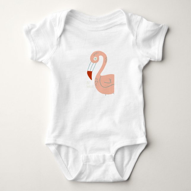 Wise like a Flamingo Baby Strampler (Vorderseite)