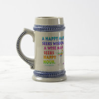 Wise Man sucht Happy Hour Beer Stein Tasse