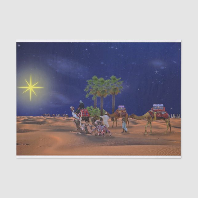 Wise Men Star Weihnachtsgrafik Seidenpapier (Vorderseite)