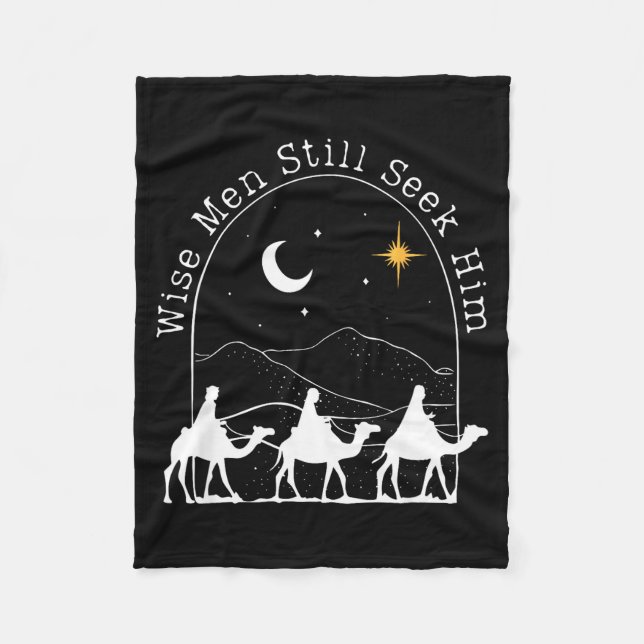 Wise Men Still Seek Him Christian Christmas Jesus  Fleecedecke (Vorderseite)