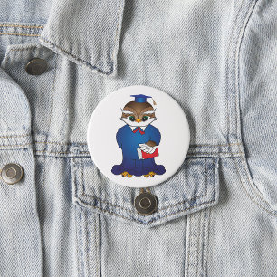 Wise Owl Abschluss Niedlich Scholar Bird Button