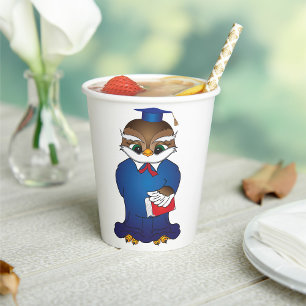 Wise Owl Abschluss Niedlich Scholar Bird Pappbecher