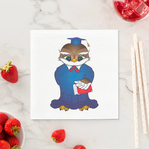 Wise Owl Abschluss Niedlich Scholar Bird Serviette