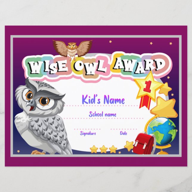 Wise Owl Award (Vorderseite)