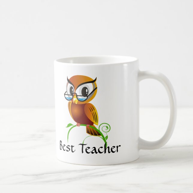 Wise Owl Beste Lehrerin Kaffeetasse (Rechts)