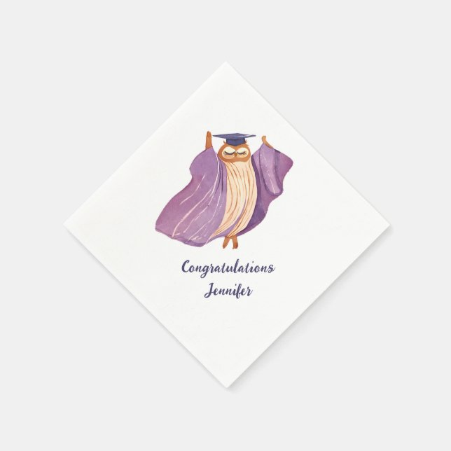Wise Owl Graduation Party Napkins Serviette (Ecke)