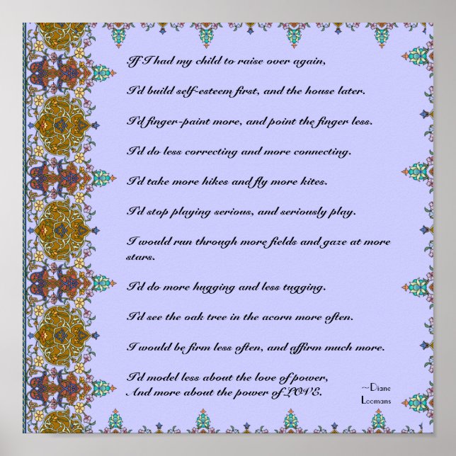 Wise Quote Wie man das Kinderplakat anhebt Poster (Vorne)