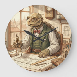 Wise Turtle Architect Vintage Office Wall Clock Große Wanduhr